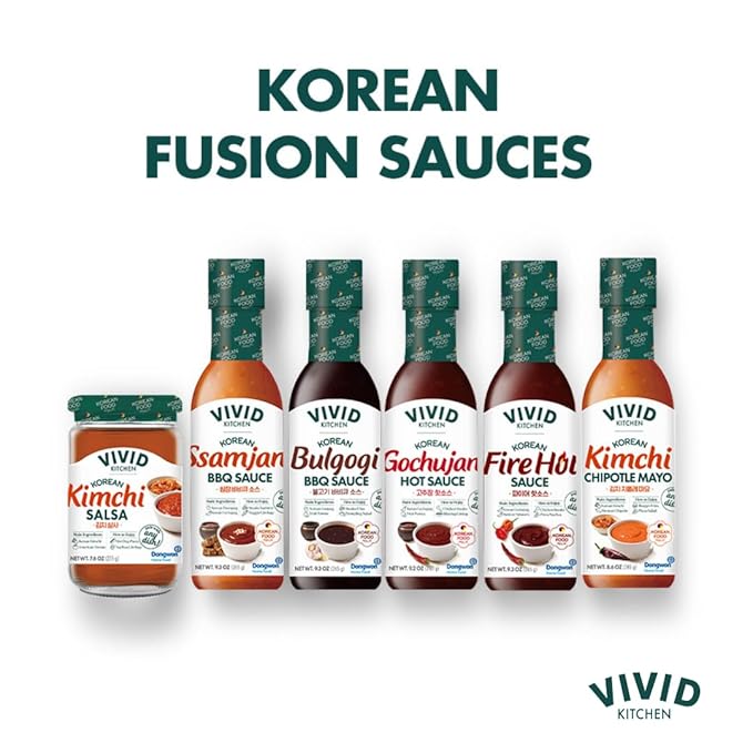 VIVID KITCHEN Gochujang Sauce - Korean Fermented Chili Paste Fusion - 8.6 oz Bottle - Authentic, Bold & Spicy Flavor - No MSG or Preservatives - Ideal for Topping, Stir-Fry, Dipping & Cooking