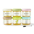 Joypony PPSU Baby Food Containers, 6oz Leakproof Baby Food Jars with Lids, Freezer Safe & Microwave Safe, Reusable Portion Plastic Food Storage Containers, Baby Puree, Toddler Snacks, BPA-Free, 6 Pack