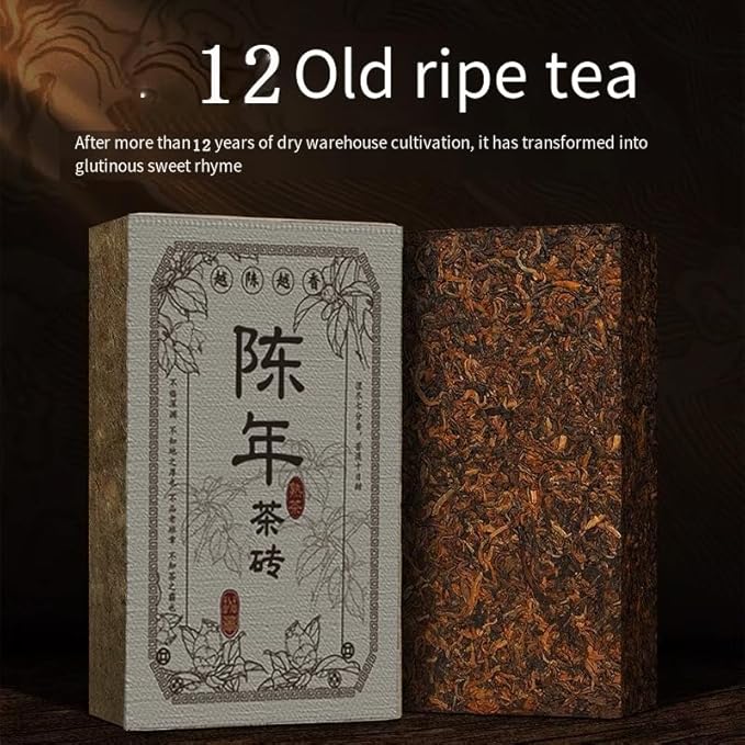 puer Tea (500g) – Aged & Smooth tea cakes Brick from Yunnan – Rich, Earthy Flavor – Compressed Tea for Brewing or Collection（Ship from the local warehouse in the United States）