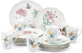 Lenox Dinnerware Set, Butterfly Meadow 18-Piece Set, Service For 6, White Porcelain, Butterfly And Flower Designs, Plates And Bowls Sets, Dishwasher Safe, Home & Kitchen (Assorted, 18 Pieces)