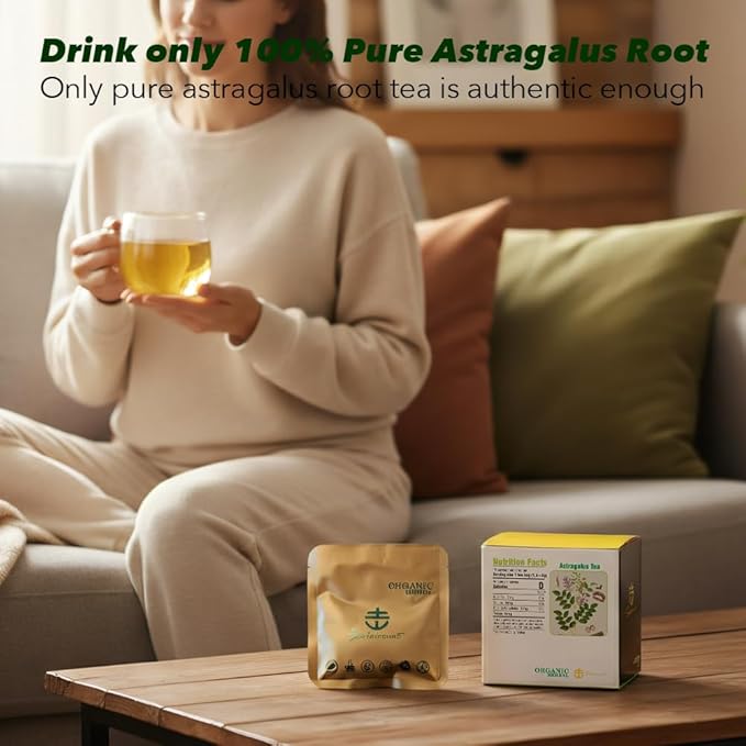 Soilmount - Astragalus Tea - |Astragali Radix|huang qi|黄芪| - Pure Herbal Tea - Natural, Organic, Non-GMO, Clean Ingredients, Caffeine Free (18 Tea Bags, Box 1)