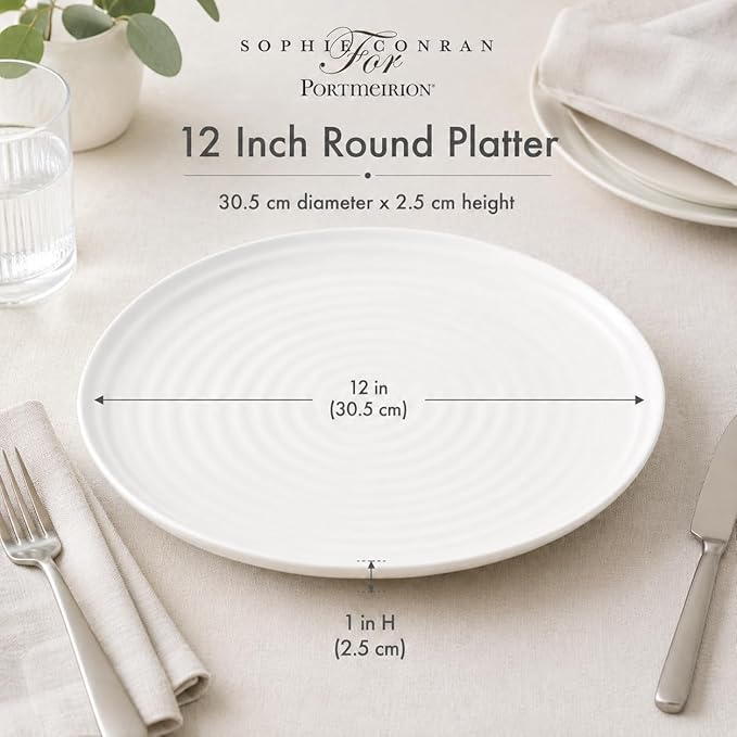 Portmeirion Sophie Conran White Round Platter