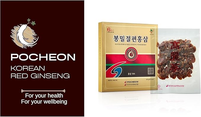 Pocheon 300g(10.6oz) 6Years Sliced Korean Panax Red Ginseng Roots with Honey, Saponin