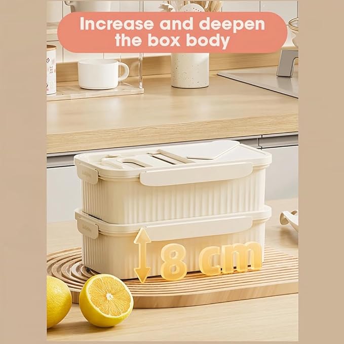 Kimchi Cutter 3 in 1 Food Meat Cutting Storage Container Kit,Kimchi-cutter Sealed Container, Kimchi-Tong Side Dish-Tong Vegetable Tong,Large Capacity Food Dispenser
