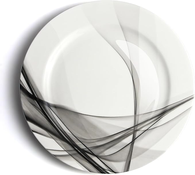 IQCWOOD Ceramic Dinner Plates Set of 6, 10.5 inch Dish Set Microwave, Oven and Dishwasher Safe, Scratch Resistant, Kitchen Porcelain Serving Dishes, White Dinner Plates Restaurant Dishes