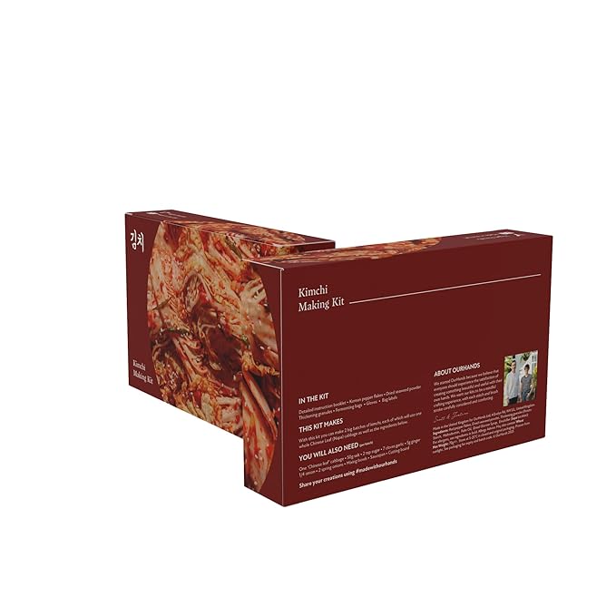 Kimchi Making Kit By OurHands - Fermentation Kit to Make Your Own Vegan Kimchi With Seaweed, Korean Pepper Flakes and Recipes