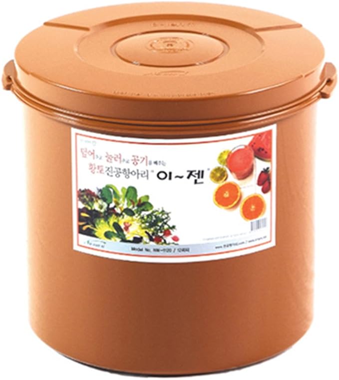 E-Jen Premium Kimchi, Sauerkraut Container Probiotic Fermentation with Inner Vacuum Lid Round (8.4 gal/ 32L)