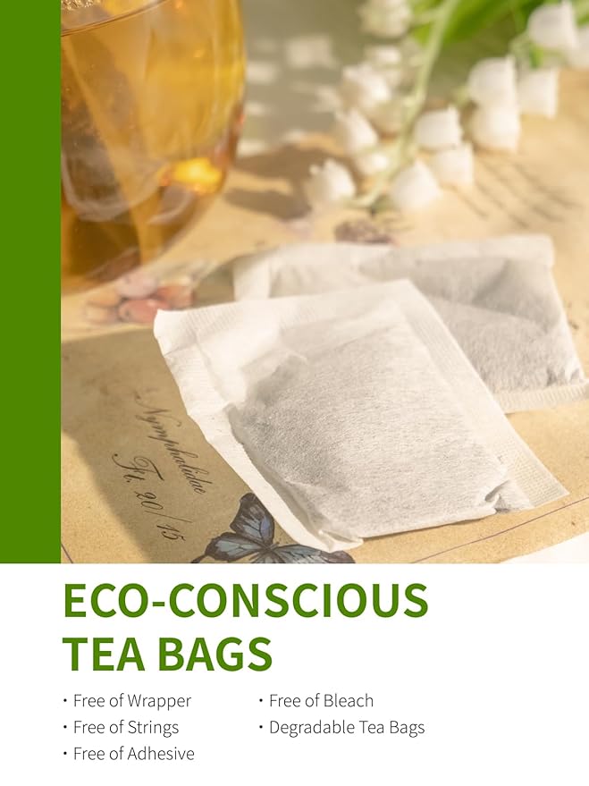 TeeLux Mint Green Tea Bags, Green Tea with Peppermint, Spearmint and Lemongrass, Caffeinated, 100% Real and Natural, 100 Count