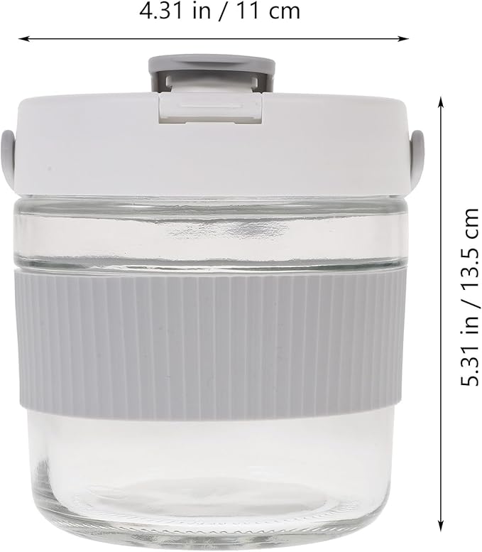Hemobllo Thickened 900ml Fermenting Jar with Lid Gray Pickling Jar Sealing Container for Kimchi Sauerkraut Vegetable Storage and Wine Brewing