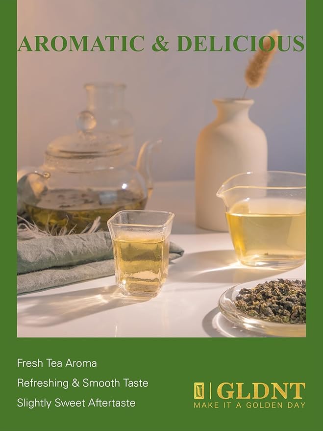 GLDNT Organic Oolong Tea Loose Leaf, Anxi Tie Guan Yin, High Mountain Iron Goddess of Mercy, Smooth Taste, 4oz