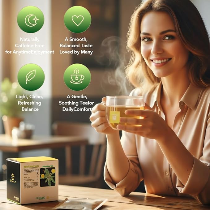 Soilmount - Dandelion Tea - |Dandelion Leaves|pu gong ying|蒲公英| - Pure Herbal Tea - Natural, Organic, Non-GMO, Clean Ingredients, Caffeine Free (18 Tea Bags, Box 1)