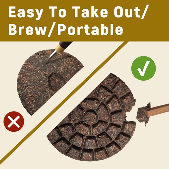 LWXLJMJZC－USDA certified Organic Chocolate Shaped Ripe Puerh Tea Cake -40pcs(180g/6.3oz) Cook Pu-erh Puer Black Pu'erh -Yunnan Chinese Pu er -Easy To Take Out