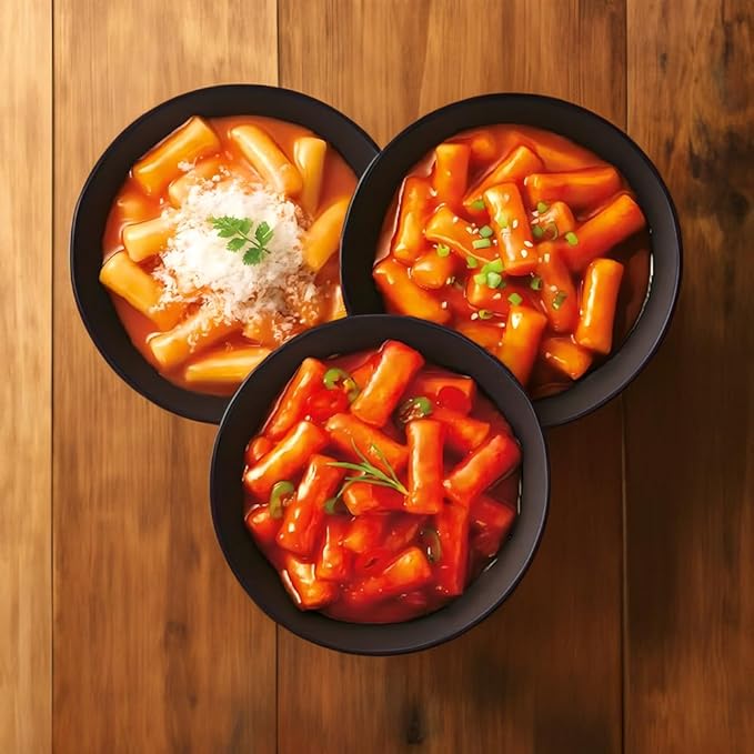 [Dongwon] Authentic Korean Rice Cake Topokki with Creamy Cheese Flavor | Popular Korean Street Food | Easy to Prepare | Delicious and Chewy Snack for Cheese Lovers (8 Bowls)
