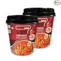 Yopokki Instant Rabokki Cup – Korean Tteokbokki Rice Cakes with Ramen Noodles, Quick & Easy Korean Street Food, Asian Snacks for College Dorms (2 count, Hot Spicy)