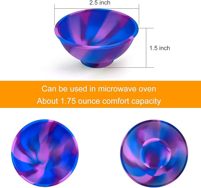 Coopay 8 Pieces Mini Silicone Pinch Bowls Colorful Heat Resistant Snack Prep and Serve Bowls, Unbreakable, Flexible, 1.75 Oz (Mixed Colors)