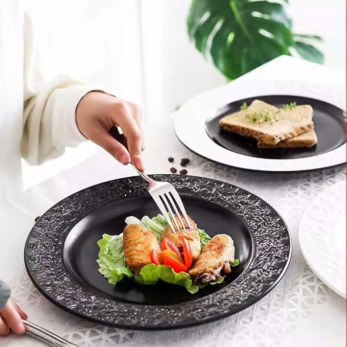 Dining Plates Nice-Looking Dish Plate, Pasta, Western-Style Steak Plate, Simple Home European-Style Ceramic Tableware, Light Luxury Dinner Plate Ceramic Dinner Plates(B)