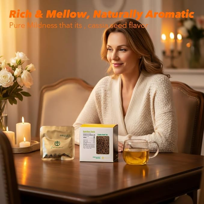 Soilmount - Cassia Seed Tea - |Senna Seeds|jue ming zi|决明子| - Pure Herbal Tea - Natural, Organic, Non-GMO, Clean Ingredients, Caffeine Free (18 Tea Bags, Box 1)
