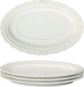 Ceramic dinner plate set (4 pieces), ceramic dinner plates, embossed salad plates, Kitchen Porcelain Serving Dishes, microwave/oven/dishwasher safe, scratch-resistant.