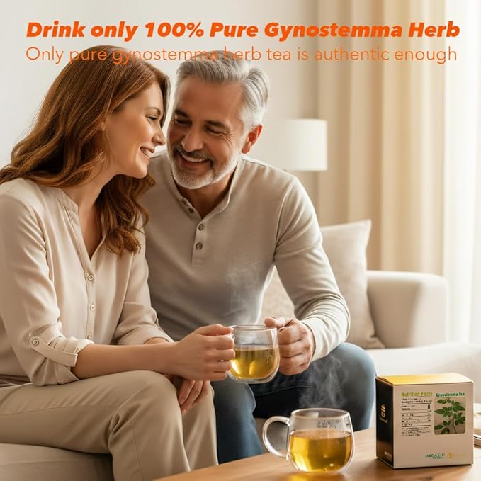 Soilmount Wild Organic Gynostemma Tea Bags (18 Tea Bags/Box) - Caffeine-Free Herbal Drink, Antioxidant, Relaxing & Energizing, Daily Wellness Tea, Refreshing & Healthy Gynostemma Tea
