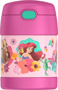 THERMOS FUNTAINER Insulated Food Jar – 10 Ounce – Kid Friendly Food Jar with Foldable Spoon, Princesses