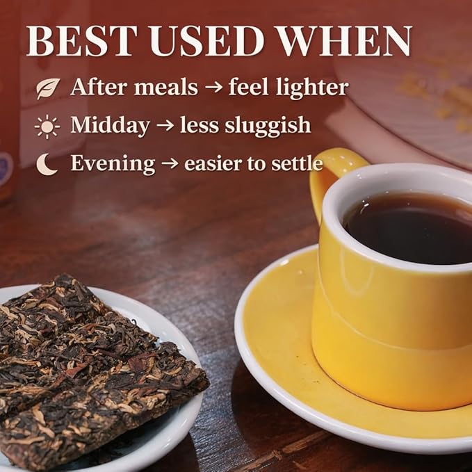 Pu-erh Tea Cake 36g | After-Meal Reset Ritual | Brew Once, Drink All Day | Smooth, Non-Stimulating Ripe Pu-erh | 6 Breakable Pieces, No Tools Needed | Ancient Tree Tea from Vietnam | Chill Cham Grounded