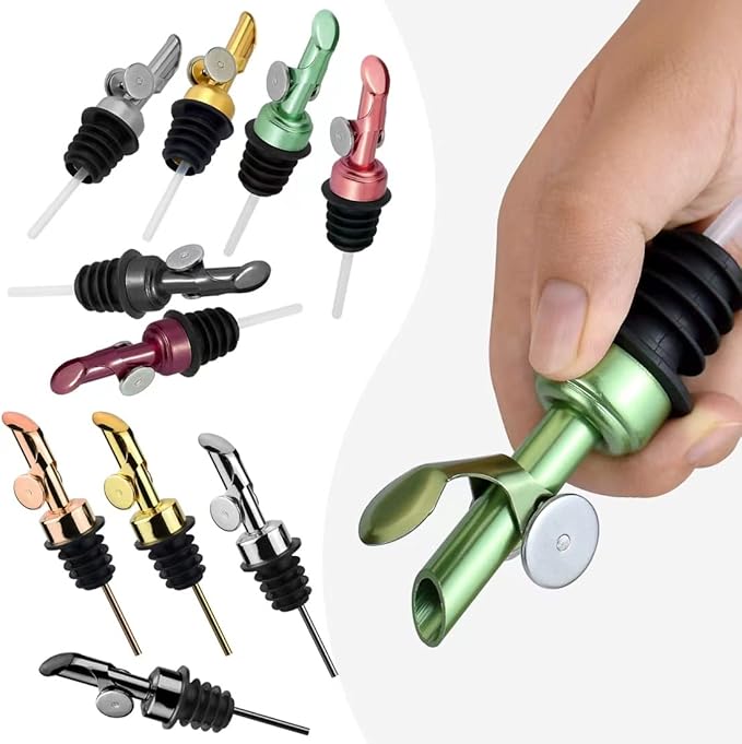 Olive oil dispenser nozzle, pouring nozzle, 304 stainless steel automatic opening and closing nozzle, suitable for olive oil, vinegar, wine, and other liquid bottles (304 silver)…