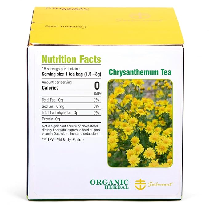 Soilmount - Chrysanthemum Tea - |Ju Hua|菊花|18 Bags per Box, Naturally Fragrant, Perfect for Daily Enjoyment