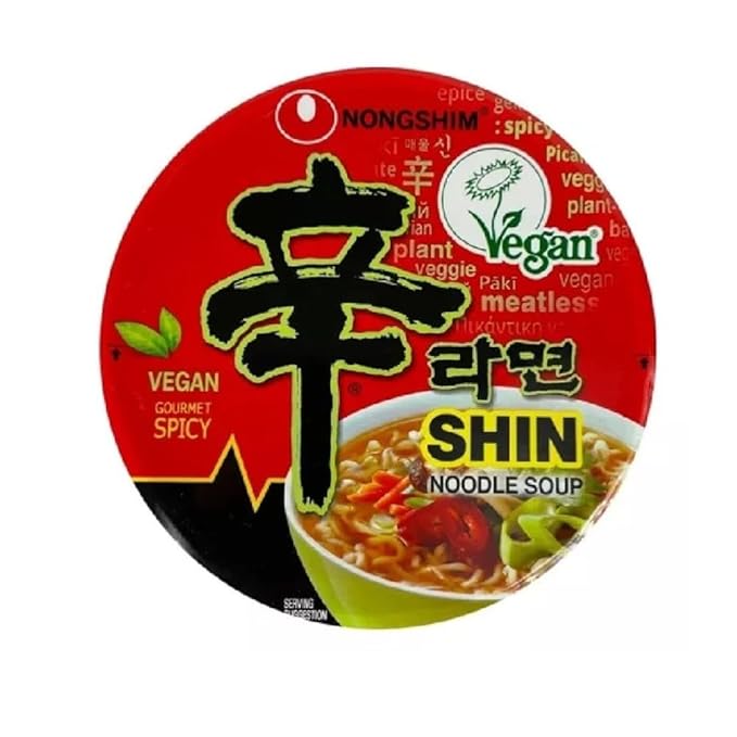Nongshim Shin Ramyun Vegan,2.64 Ounce,(Pack of 12)