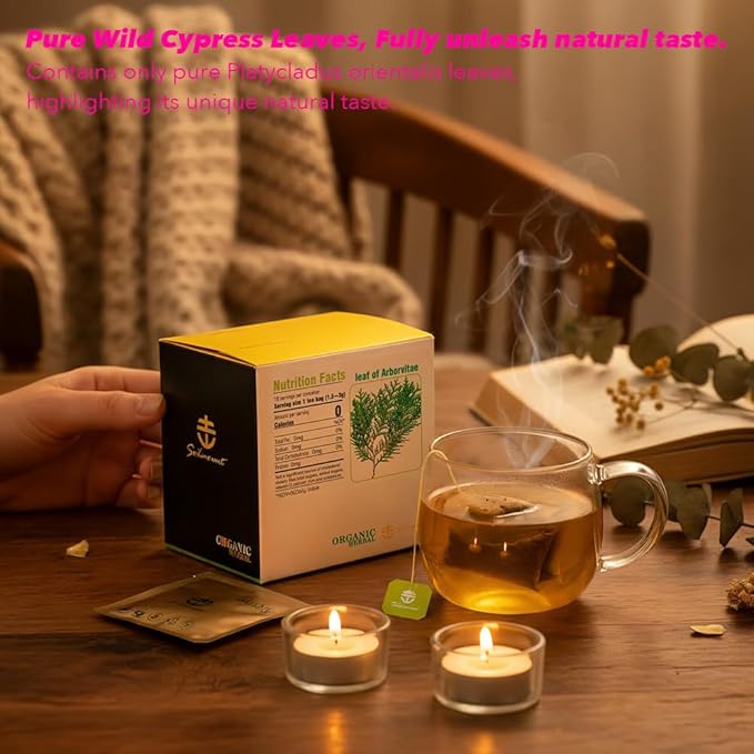Soilmount - Thuja Leaf Tea - |Leaf of Arborvitae|Thuja|侧柏叶|Ce bai ye|측백엽| - Pure Herbal Tea - Natural, Organic, Non-GMO, Clean Ingredients, Caffeine Free (18 Tea Bags, Box 1)