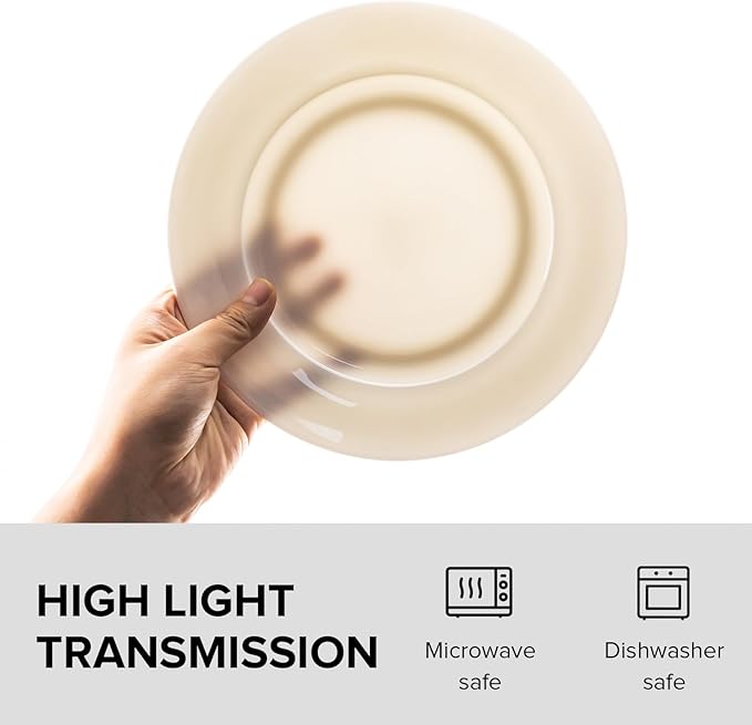 Fine Bone China Dessert Plates 6-Piece, Cake Plate, Side Plate 8 Inches, Fine Glaze With Pure White Color Sturdy and Durable, Thin Thickness and Light Weight, Microwave and Dishwasher Safe