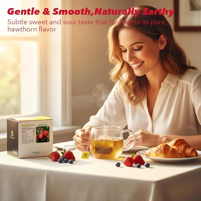 Soilmount - Hawthorn Berry Tea - |山楂|shan zha| - Pure Herbal Tea - Natural, Organic, Non-GMO, Clean Ingredients, Caffeine Free (18 Tea Bags, Box 1)