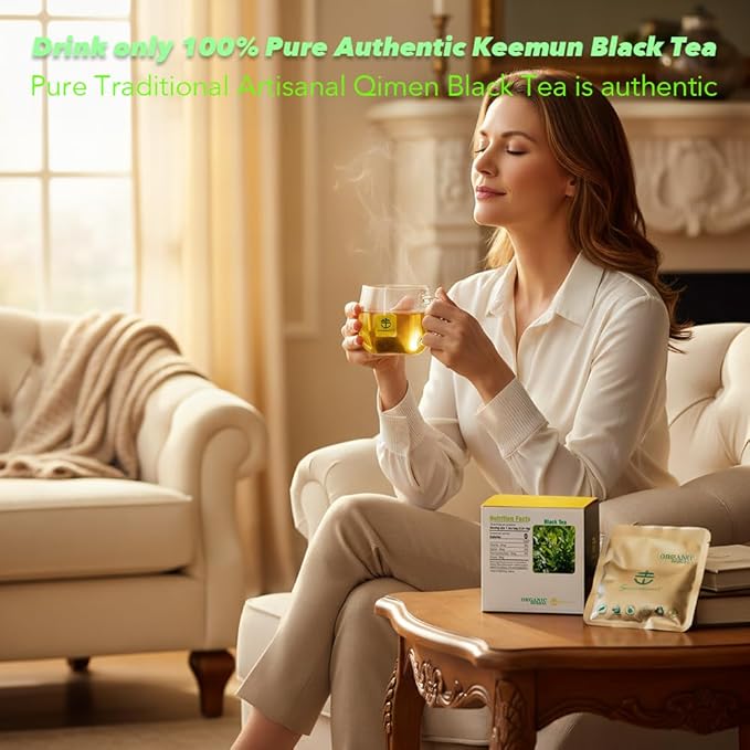 Soilmount - Keemun Black Tea - Chinese Black Tea - Pure Herbal Tea - Natural, Organic, Non-GMO, Clean Ingredients, Caffeine Free (18 Tea Bags, Box 1)