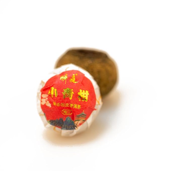 Dfz & tea Xinhui Citrus Puerh Tea,Chinese tea,Low Caffeinated,Make Hot or Cold,6 Piece, (2.3 Ounce)