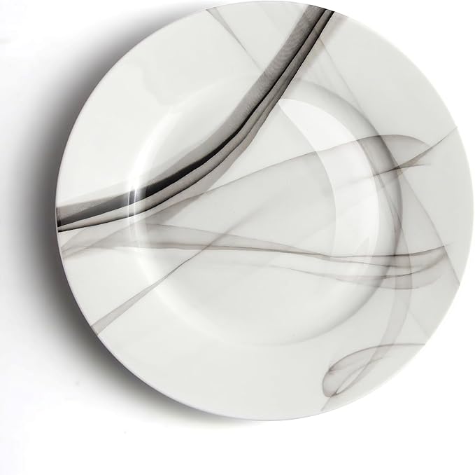 IQCWOOD White Porcelain Dinner Plates, Set of 6, 6.5", Porcelain Dinner Plates, White Plates Set, White Plates Ceramic, Christmas Gifts