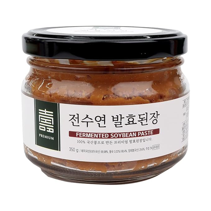 HELLO KFOOD JEONSUYEON Korean Fermented Soybean Paste Doenjang 한국산 된장 350g (12.3 oz) - Made with 100% Korean Ingredients