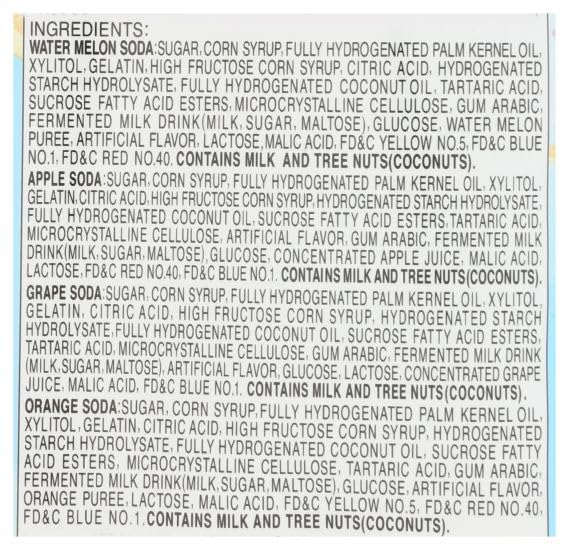 UHA mikakuto Puchao Soft Chewy Candy with Gummy Bits, 4 Fruit Soda Flavors with Apple, Watermelon, Grape, and Orange, 3.53 Oz (Pack of 2)