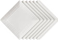 Square Dinner Plates, Set of 6, 6 Inch White Ceramic, Embossed Crisscross, Safe for Dishwasher, Microwave and Oven