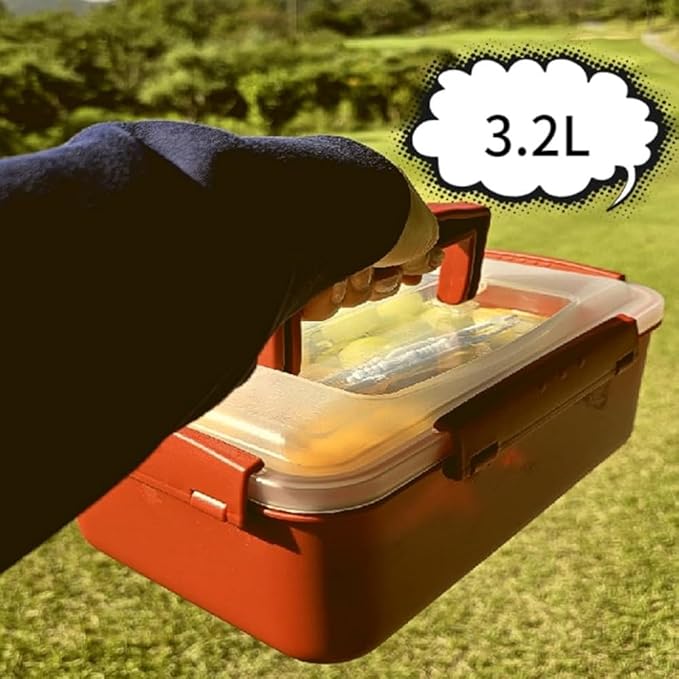 3.2L-4, Airtight Kimchi Container with Handle, Multi-Purpose Food Storage Box,Translucent lid container,Kimchi Fermentation container, fruit-pickle container Compatible with All Refrigerator
