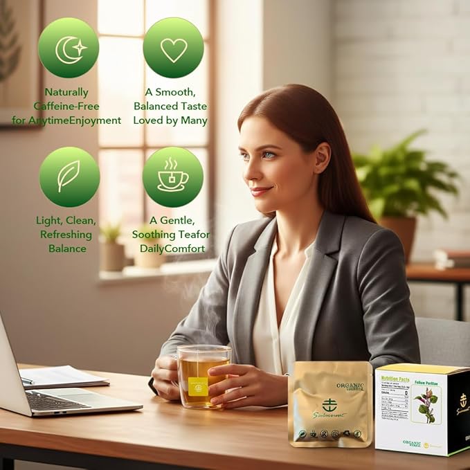 Soilmount - Perillae Folium tea - |Perilla Frutescens|Zisuye|紫苏叶|자소엽| - Pure Herbal Tea - Natural, Organic, Non-GMO, Clean Ingredients, Caffeine Free (18 Tea Bags, Box 1)