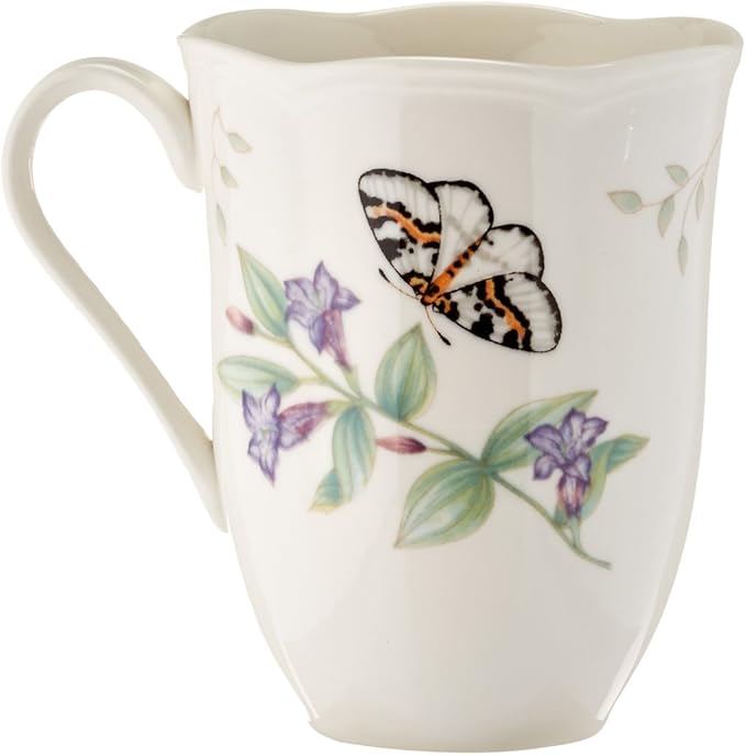 Lenox Dinnerware Set, Butterfly Meadow 18-Piece Set, Service For 6, White Porcelain, Butterfly And Flower Designs, Plates And Bowls Sets, Dishwasher Safe, Home & Kitchen (Assorted, 18 Pieces)