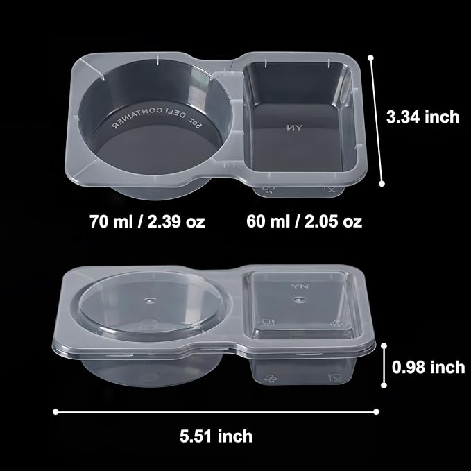 Husfunov 15 Set Reusable Snack Containers with Lids, 2-Compartment Snackle Box Container Portion Control for Kids, Meal Prep Containers for Travel School