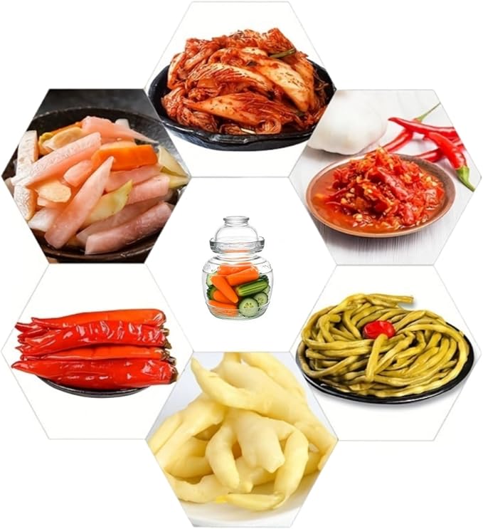 Glass Jar with Lid Pickle Jar, 1.5L Fermentation Jar Crock for Pickles Kimchi, Sauerkraut, Kombuch Vegetables Paocai Jar Pot, Thickning