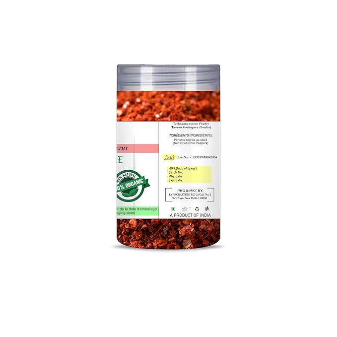 Blessfull Healing Organic Korean Gochugaru Powder (Korean Chilli Pepper Fine Powder) 100 Gram