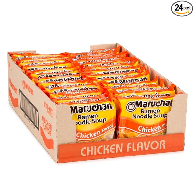 Maruchan Ramen Noodle Soup, Chicken Flavor – Japanese-Style Instant Noodles, Quick & Easy Meal for Kids, Students & Busy Families – 3 Oz. (24 Pack)