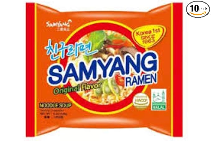 Samyang Ramen Instant Ramen Noodles (Original Flavor) - 3oz (Pack of 10)