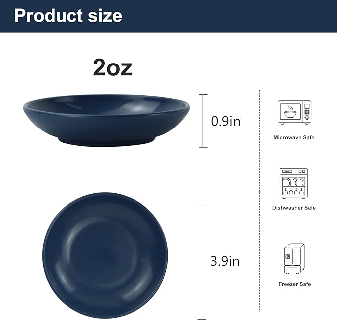 PYRMONT Wheat Straw Dipping Bowls 2 Oz Soy Sauce Dish 8 Pcs Small Bowls for Side Dishes Unbreakable Condiment Bowls Microwave & Dishwasher Safe Soy Sauce Bowls for Ketchup,Party,BBQ-Multi