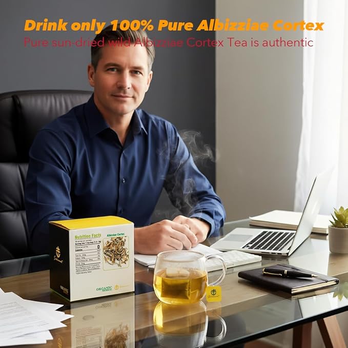 Soilmount - Albizziae Cortex Tea - |Mimosa Tree Bark|合欢皮|Hehuanpi|합환피| - Pure Herbal Tea - Natural, Organic, Non-GMO, Clean Ingredients, Caffeine Free (18 Tea Bags, Box 1)