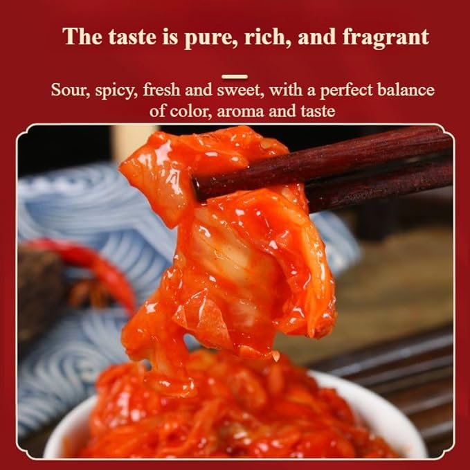 Spicy and crispy dried radish, Korean sweet and spicy kimchi, mixed pickled vegetables, side dishes, chili sauce, Laba garlic, seasoning, Chinese specialty, condiment (Kimchi 200g,1 can)