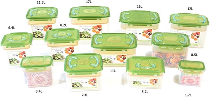 E-Jen Premium Kimchi, Sauerkraut Container Probiotic Fermentation with Inner Vacuum Lid (Earthenware Green, 1.3 gal/ 5.2L)