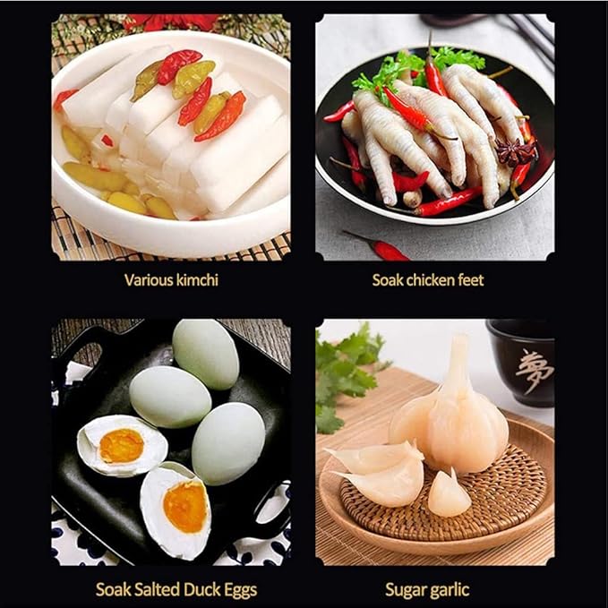 Traditional Chinese Porcelain Pickle Jar,Ceramic Fermentation Crock Pickling Pot,Ceramic Fermenting Jar With Water Seal Airlock Lid Stoneware Fermenter for Kimchi Sa 4KG